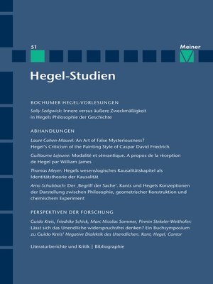 cover image of Hegel-Studien Band 51
